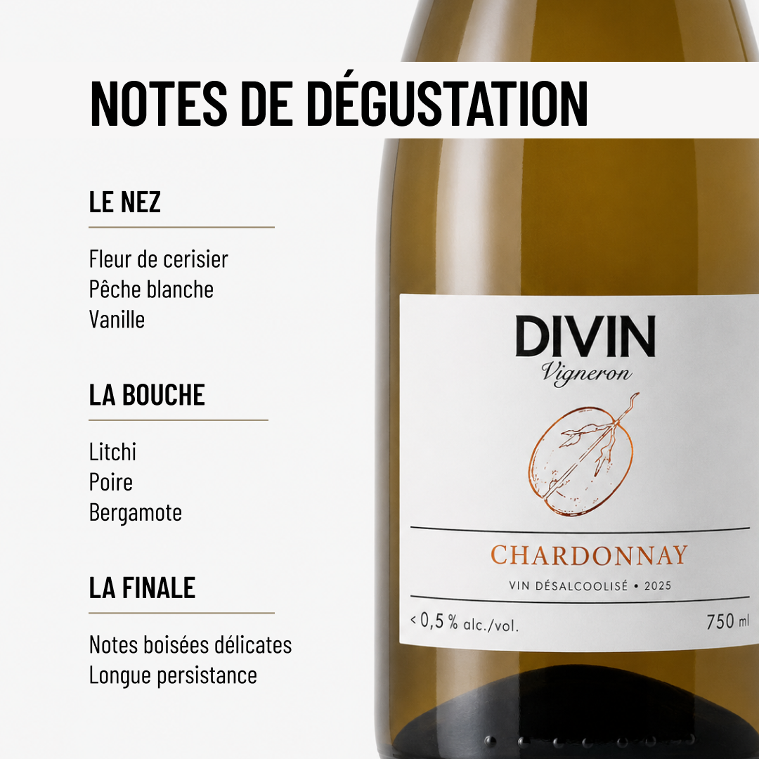 DIVIN VIGNERON CHARDONNAY: un vin blanc idéalement gourmand.