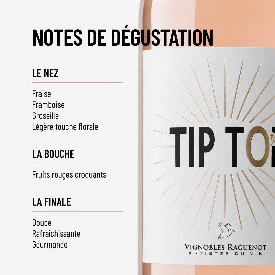 TIP TOP ROSÉ: le rosé sans alcool frais et fruité des vignboles Raguenot.