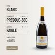 BOLLE CHARDONNAY RESERVE: un vin blanc sans-alcool pulpeux et ample.