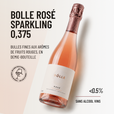 BOLLE ROSÉ SPARKLING 0,375: bulles fines aux arômes de fruits rouges, en demie-bouteille