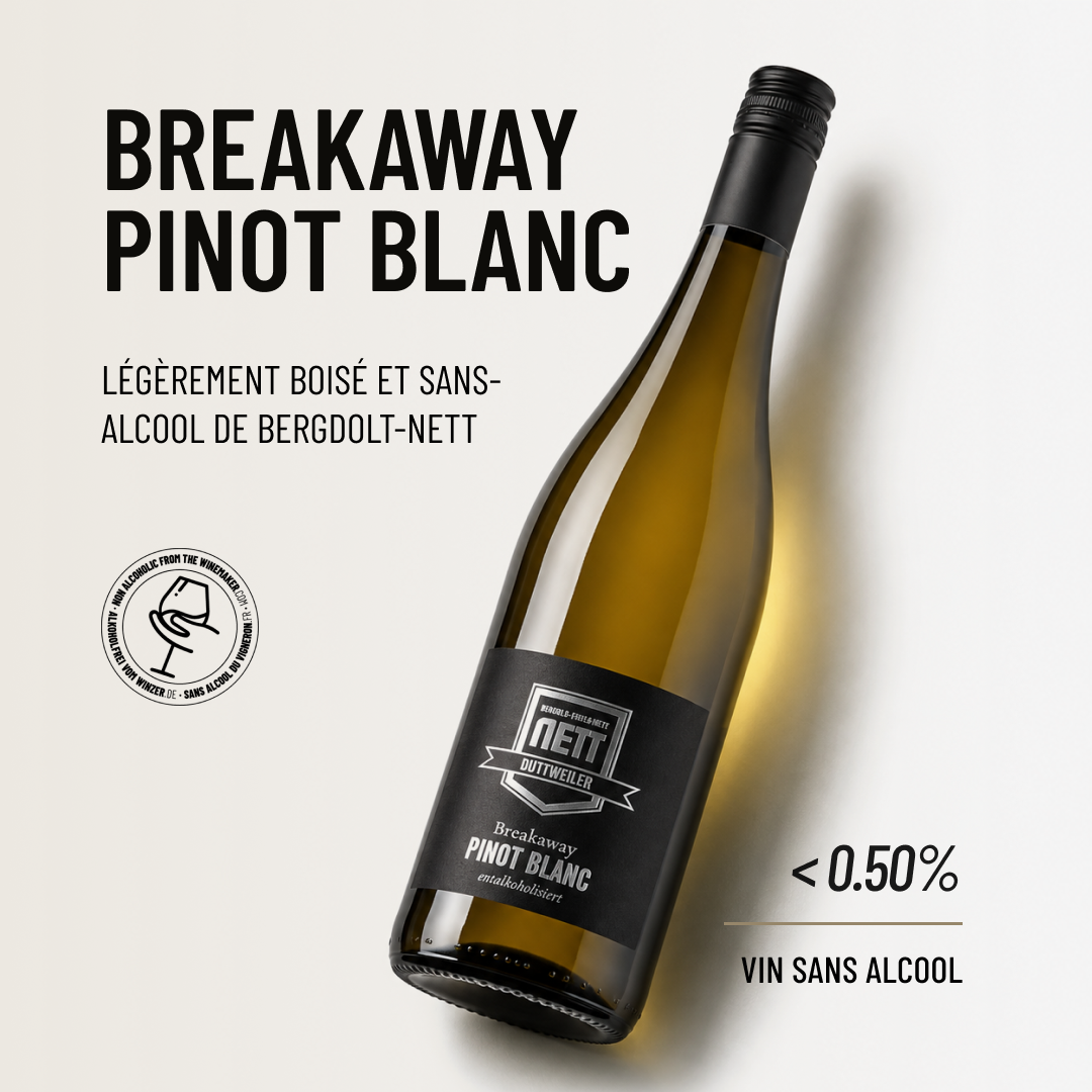 BREAKAWAY PINOT BLANC: légèrement boisé et sans-alcool de Bergdolt-Nett