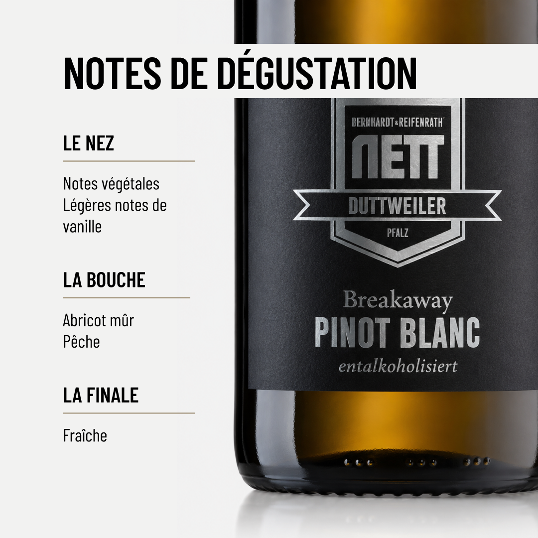 BREAKAWAY PINOT BLANC: légèrement boisé et sans-alcool de Bergdolt-Nett