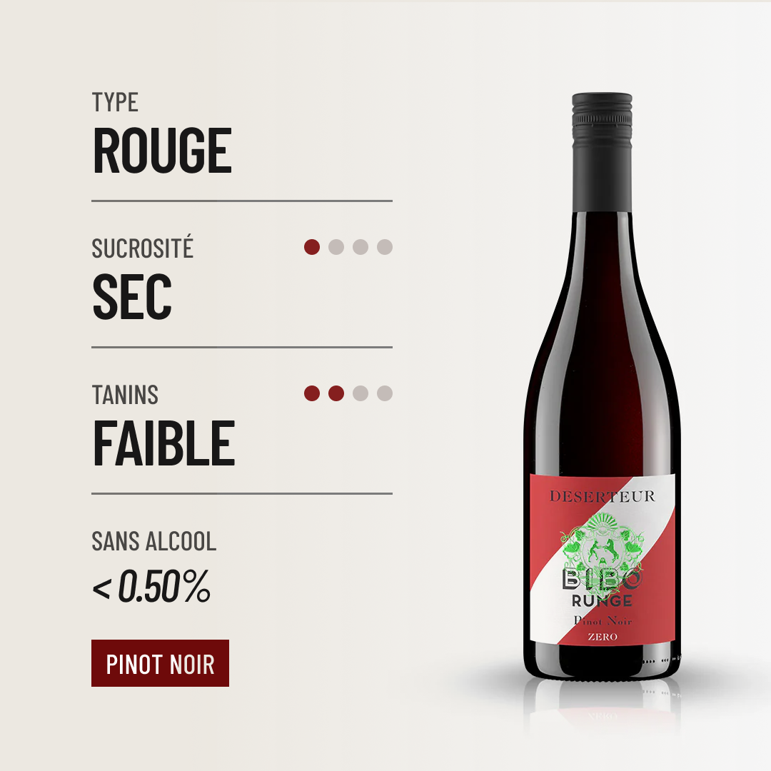 DESERTEUR PINOT NOIR: : tout le charme de ce cépage unique, sans-alcool!