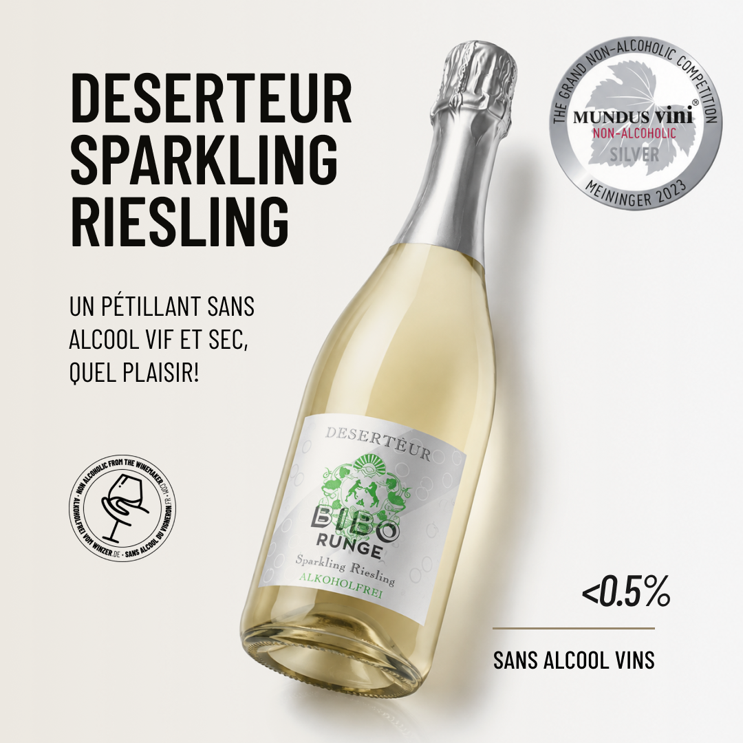 DESERTEUR SPARKLING RIESLING : un pétillant sans alcool vif et sec, quel plaisir!