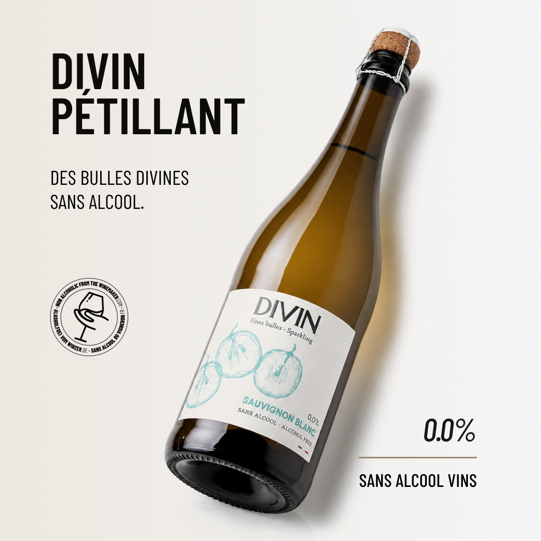DIVIN PÉTILLANT : des bulles divines sans alcool.