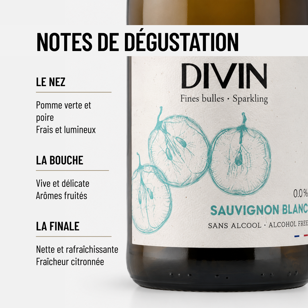 DIVIN PÉTILLANT : des bulles divines sans alcool.