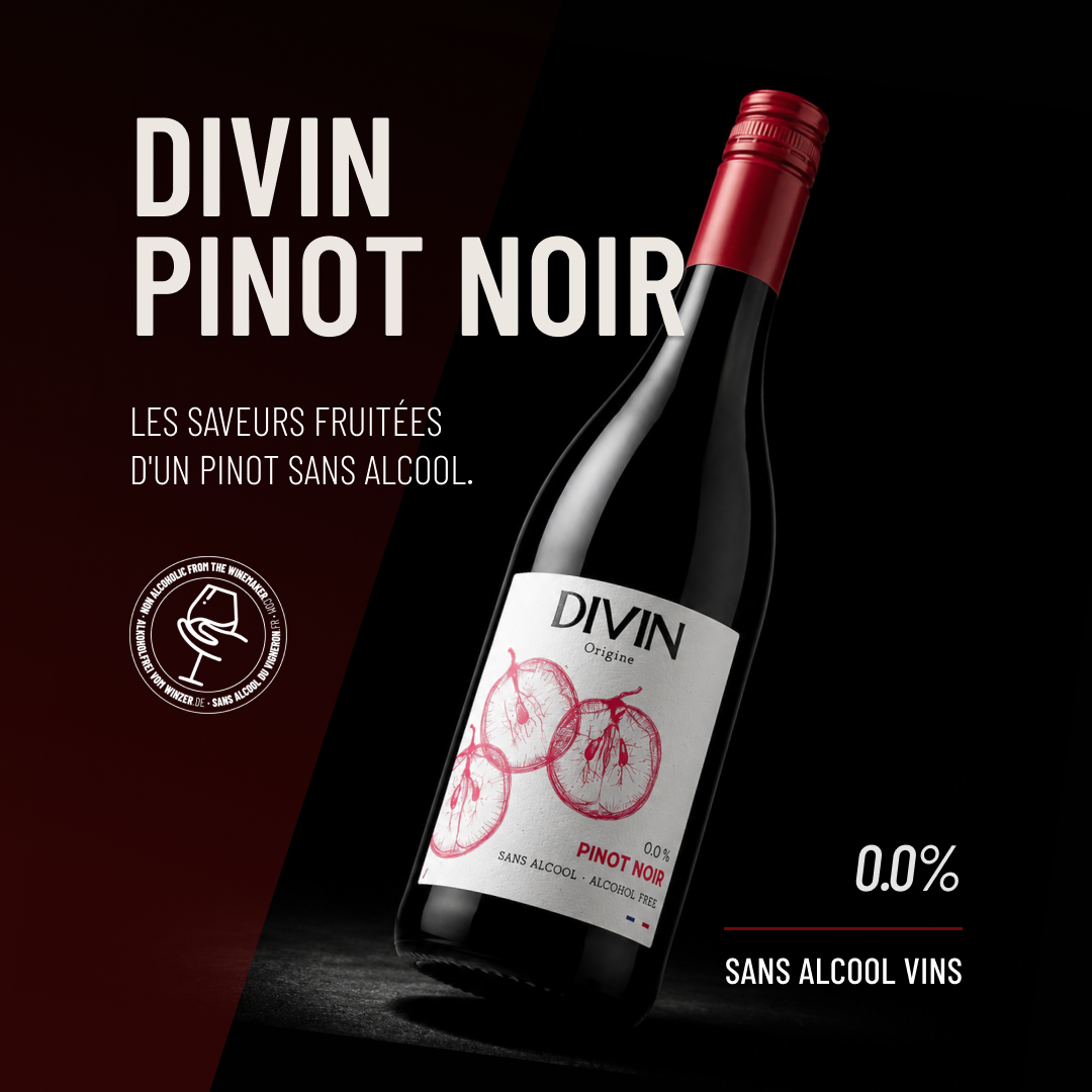 DIVIN Pinot Noir: les saveurs fruitées d'un pinot sans alcool.