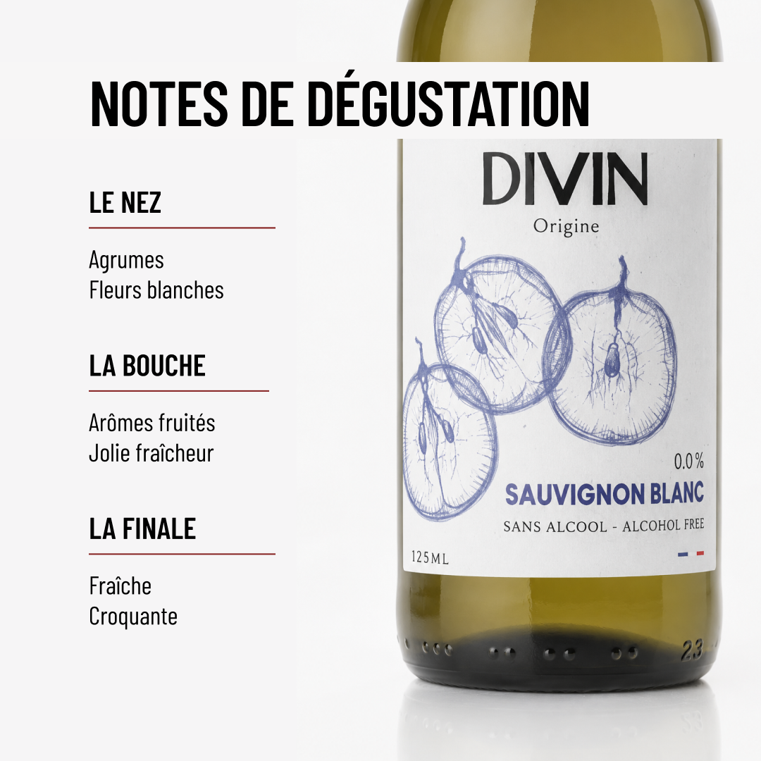 DIVIN SAUVIGNON BLANC 0,25 L: un vif fruité et vif, en petite bouteille!