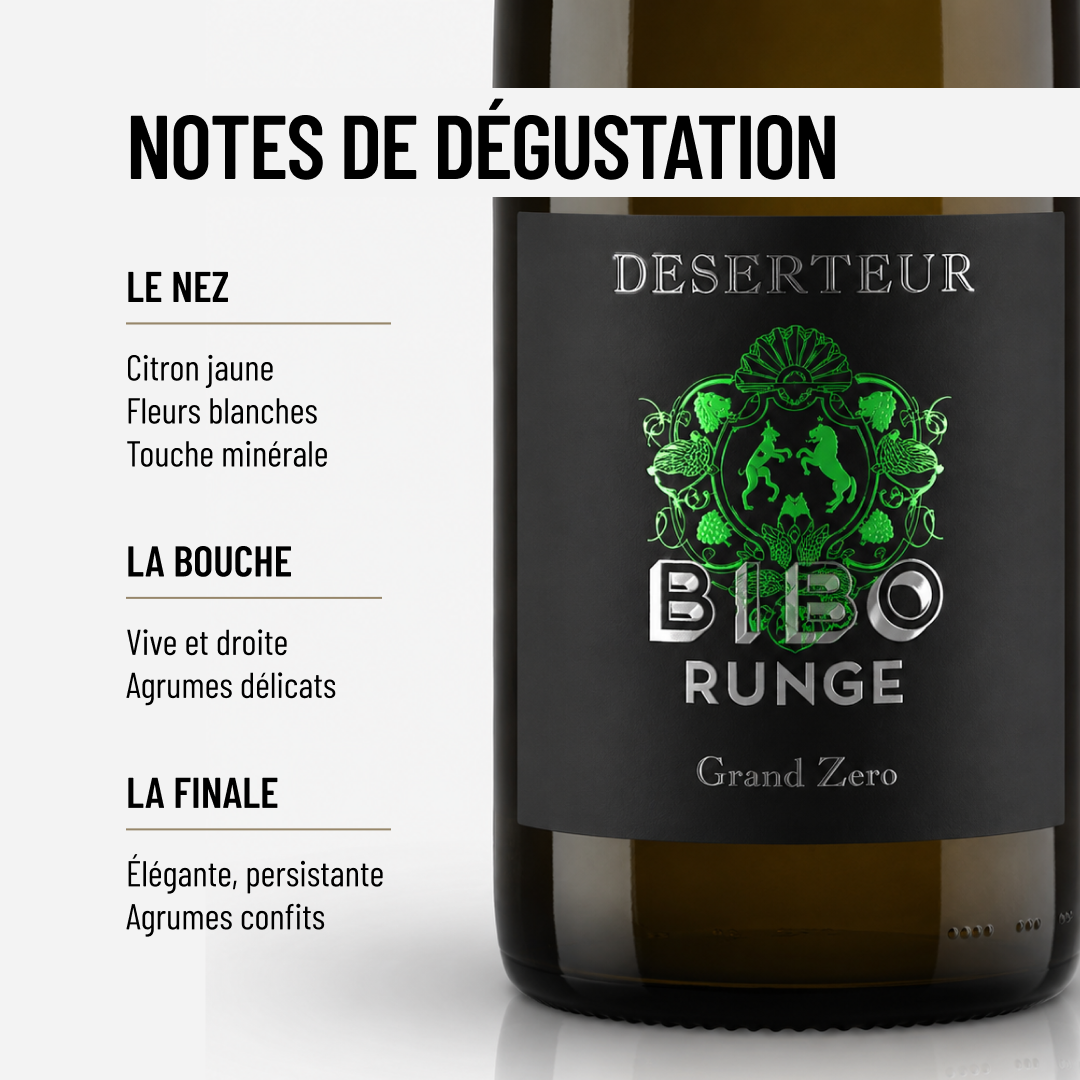 DESERTEUR GRAND ZERO RIESLING: un grand vin blanc de gastronomie, sans-alcool!