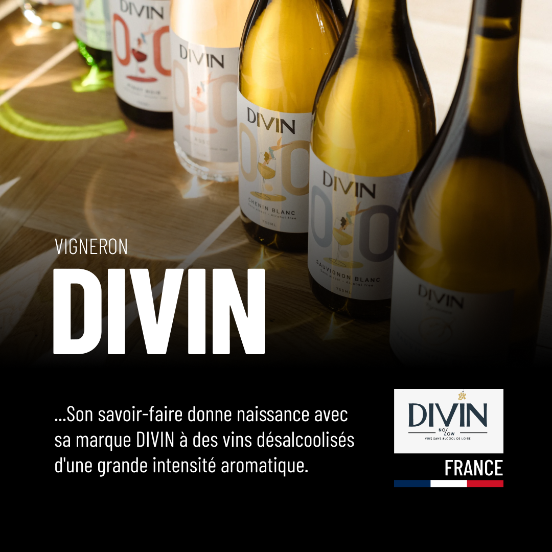 DIVIN VIGNERON BLANC DE BLANCS: un pétillant sans-alcool à l'allure folle.