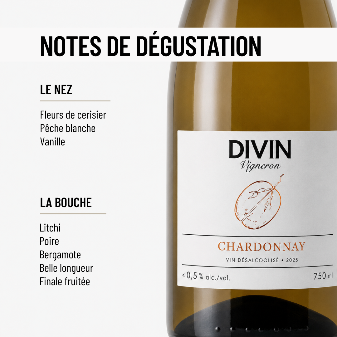 DIVIN VIGNERON CHARDONNAY: un vin blanc idéalement gourmand.