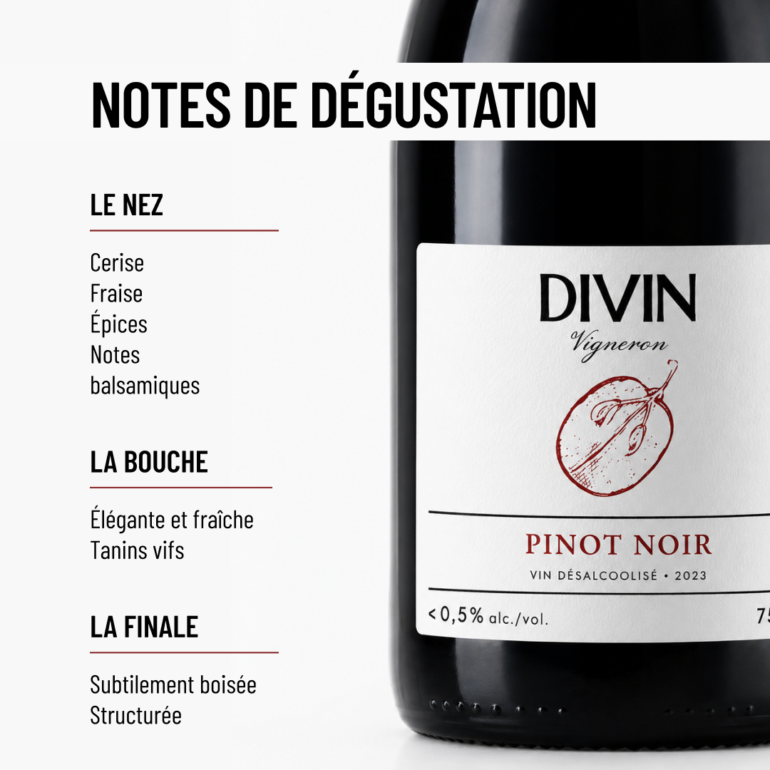 DIVIN VIGNERON PINOT NOIR: une version gastronomique du Pinot Noir.