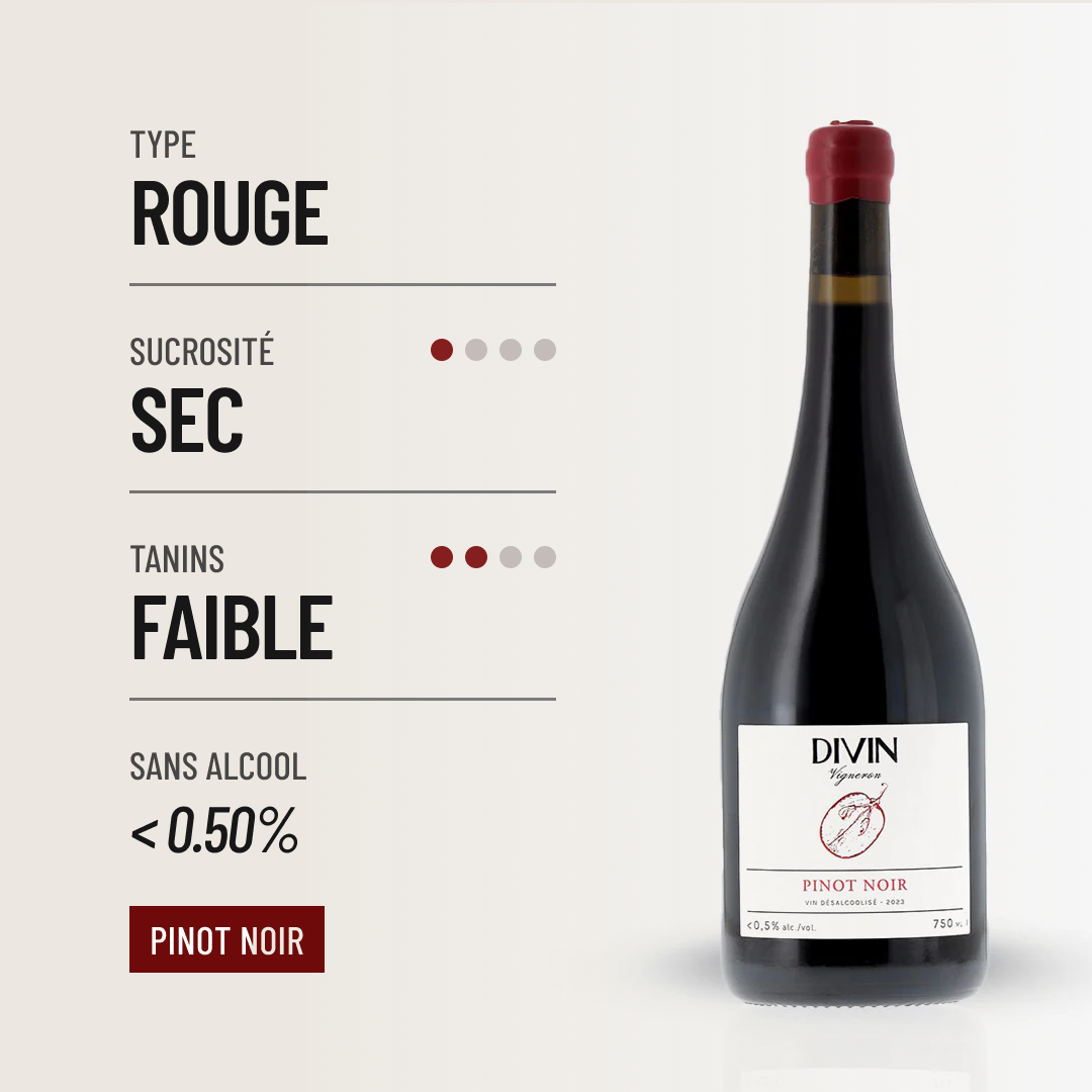 DIVIN VIGNERON PINOT NOIR: une version gastronomique du Pinot Noir.