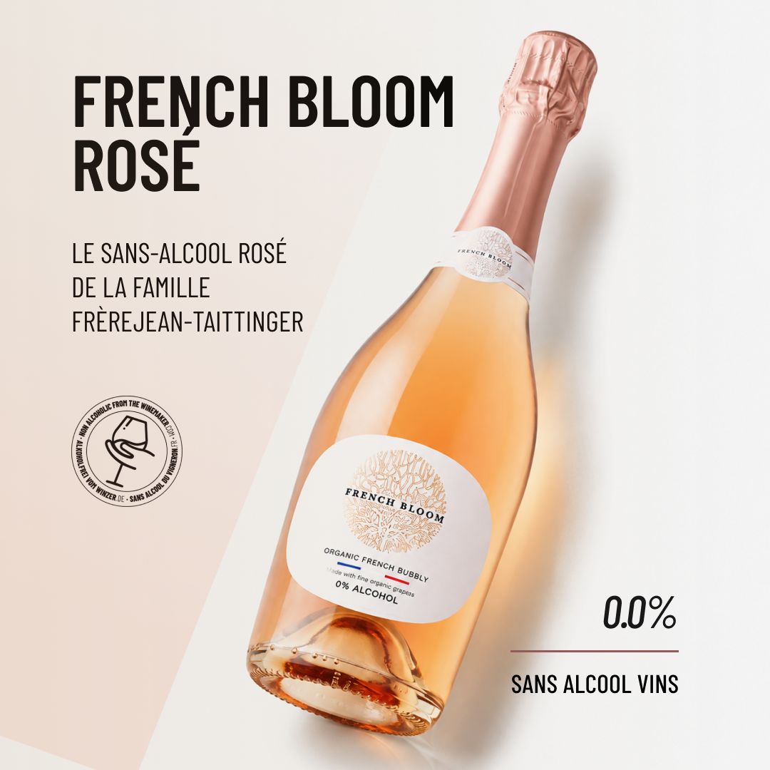FRENCH BLOOM Rosé: le sans-alcool rosé de la Famille Frèrejean-Taittinger
