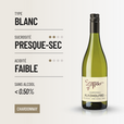NULL ALKOHOL CHARDONNAY: toute la rondeur généreuse du cépage Chardonnay.