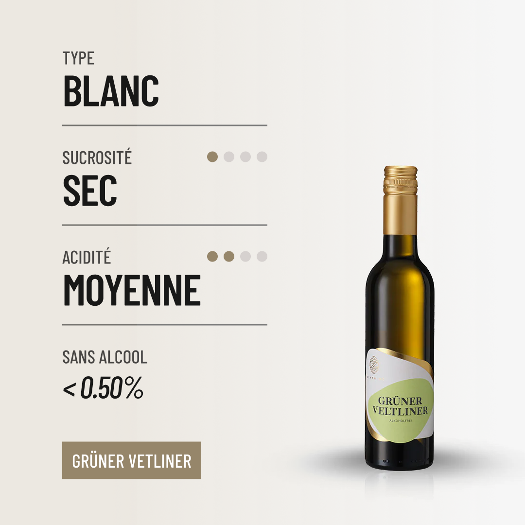 ZERONIMO GRÜNER VELTLINER 0,375: le cépage iconique autrichien sans alcool, en demi-bouteille!