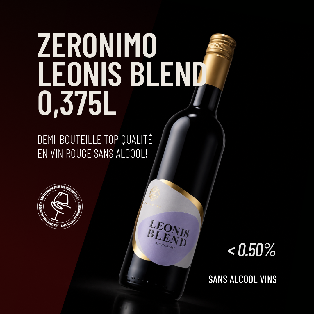 ZERONIMO LEONIS BLEND 0,375L: demi-bouteille Top qualité en vin rouge sans alcool!