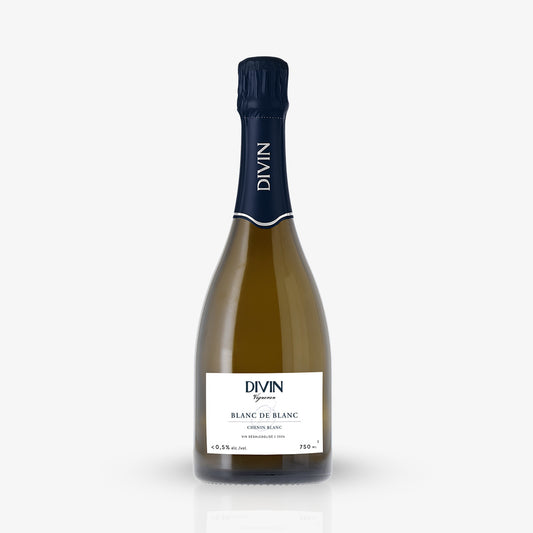 DIVIN VIGNERON BLANC DE BLANCS: un pétillant sans-alcool à l'allure folle.