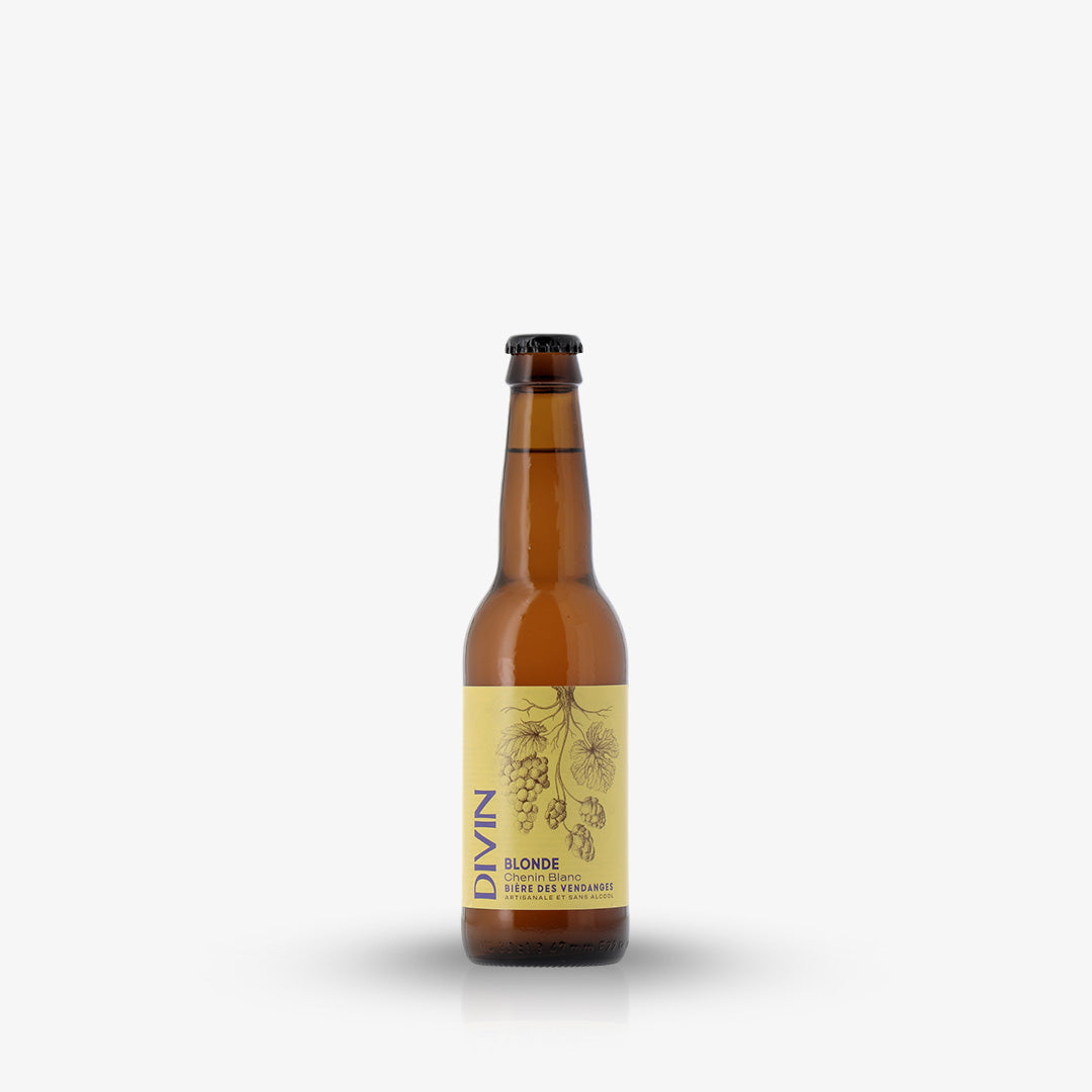 DIVIN BIERE BLONDE - CHENIN: une bière de vendanges douce et équilibrée, une pointe de chenin, un régal sans-alcool!